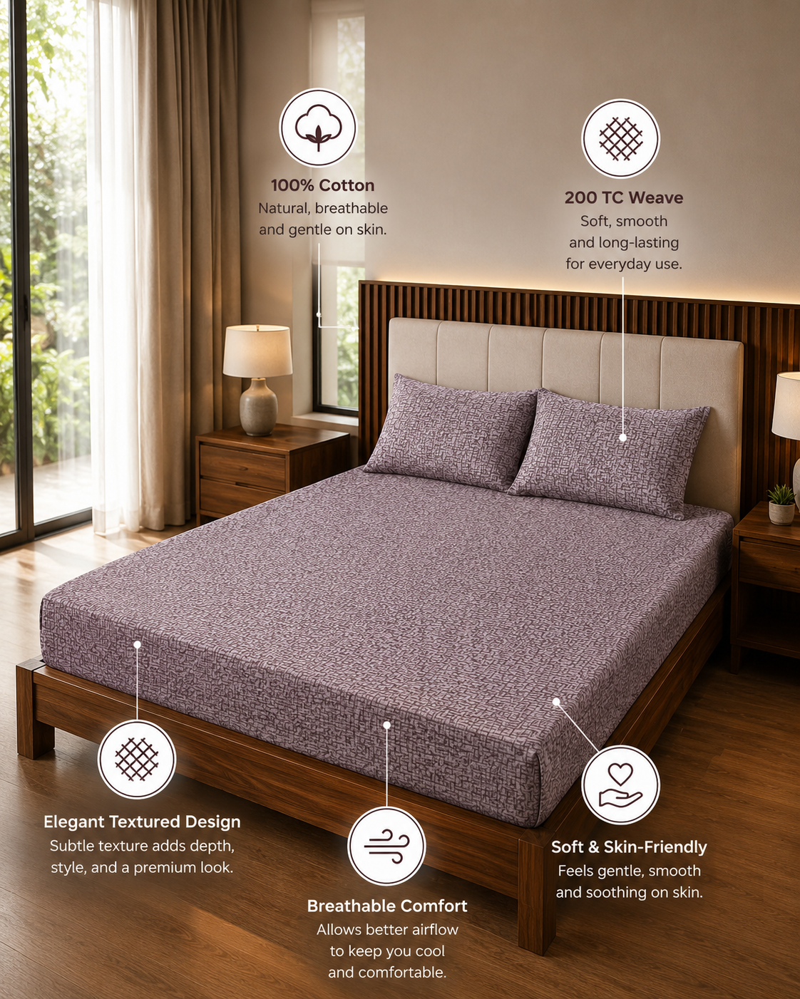Premium King Size Cotton Bedsheet Set